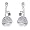 Playboy Earrings Playboy Bunny Logo Coin with Crystal Dangles Authentic Licensed Playboy Jewelry CPBE2116