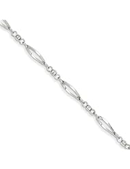 14k White Gold Polished Fancy Link Bracelet Length 7.25"