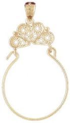 Dazzlers Solid 14k Gold Charm Holder Charm 1.9 Grams Pendant Available in Three Colors