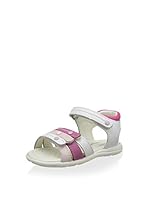 Billowy Sandalias planas (Blanco / Fucsia)