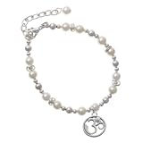 31zXkv1 5IL. SL160  Silver Om in Circle with Clear Swarovski Crystal Czech Pearl Beaded Charm Bra...