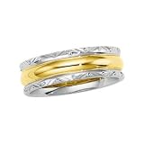 14K Two-Tone Gold Comfort Fit Wedding Band For Men and Women - Sizes 3 - 15