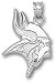 Minnesota Vikings Solid Sterling Silver Viking Logo 5/8'' Pendant