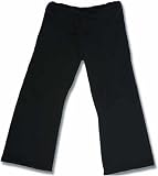 Adult Womens Low Rise Flare Cut Fleece Capri Pants Black