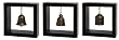 Set of 3 Framed Hanging Bell Table Top Decorations 15"