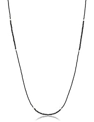 Chibi Jewels Black Glass and Black Garnet Section Necklace