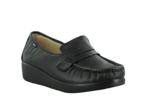 Cecile Women's Nurse Leather Work Shoe Black/Black