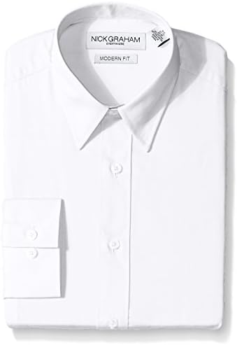 Everywhere Men's Modern Fit Solid Point Collar Dress Shirt
