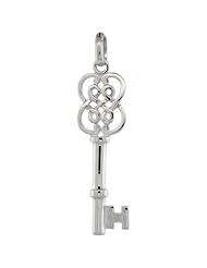 Sterling Silver Celtic Knot Loop Key Pendant Flawless Quality, 1 5/8 inch (42 mm) tall