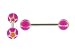 14g Stainless Steel Barbell - Purple with Yellow Star - 6mm Ball - 5/16" (Sold as a Pair)