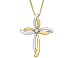 Diamond Cross Pendant in Yellow and White Gold with Chain
