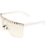 31zYp2P%2BYTL. SL160  HOTLOVE Premium Quality Fashion Rimless Sunglasses UV400 Lens Technology   Celebrity F1900 Metallic Silver Wild Gaga Style with Clear Lens   Extra Stunning and Stylish for Women and Men