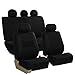 FH Group FB030BLACK115 Full Set Seat Cover (Side Airbag Compatible with Split Bench Black)