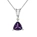 9ct White Gold Ladies Amethyst Trillion/Diamond Pendant & 18 Chain
