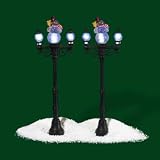 Department 56 Miniature Village Display Piece, Snowman Street Light, Set of 2