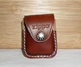Health & Personal Care : BROWN LEATHER ZIPPO POUCH WITH BELT CLIP