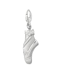 Sterling Silver BALLET SHOE DOING A TOE STAND Charm