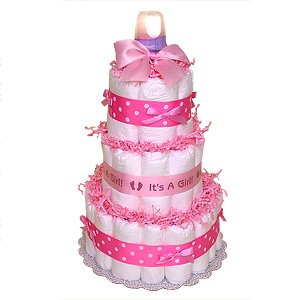 Pink Diaper Cake