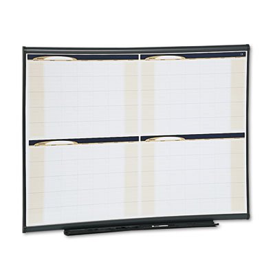 Quartet Prestige Total Erase Dry-Erase Four-Month Calendar, 4 x 3 Feet, Graphite Frame (4MCP43)