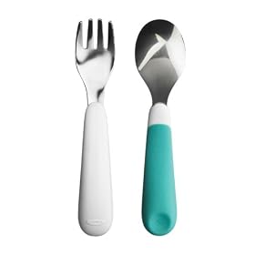 OXO Tot Fork and Spoon Set, Aqua: Baby