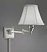 Swing Arm Plug in Lamp in Brushed Nickel White Shd