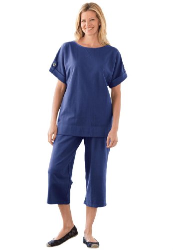 Women's Plus Size Knit sweatshirt and capri pants set