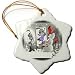 Vintage Snowman Painter - 3 Inch Snowflake Porcelain Ornament
