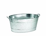 beverage tubs with stand-Tablecraft Oval Bev Tub, Galvanize Aluminum, 19 X 14 X 9