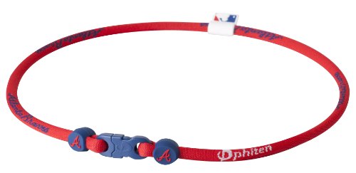 Phiten Titanium Necklace X30, Atlanta Braves, Red, 22 Inch