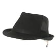 NWT COTTON PIQUE VENTED MESH PANEL FEDORA HAT * BLACK MEDIUM