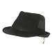 NWT COTTON PIQUE VENTED MESH PANEL FEDORA HAT * BLACK MEDIUM