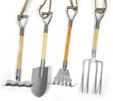 Mini Garden Tool Set of 12 Miniatures - Rakes, Spades, Hoes, & Pitch Forks