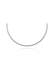 Sterling Silver 3mm Omega Chain Necklace