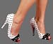 Shoes 4.5 Inch Microfiber Satin Peep-Toe (White/Black;9)