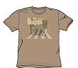 The Beatles Abbey Road T-shirt Retro Tan vintage-style distressed finish