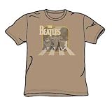 The Beatles Abbey Road T-shirt Retro Tan vintage-style distressed finish
