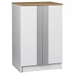 2 Door Wall Cabinet In White And Gray Finish By Ameriwood Furniture