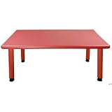Rectangular Plastic Table Leg Height: 20", Color: Red ~ ECR4Kids