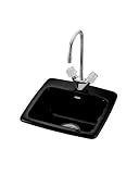 KOHLER K-6015-2-7 Gimlet Self-Rimming Entertainment Sink, Black Black