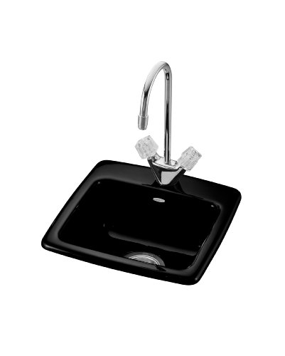 KOHLER K-6015-2-7 Gimlet Self-Rimming Entertainment Sink, Black Black