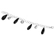 Black Resin Ovals Sterling Silver Bracelet