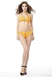 Women Summer Time Mardi Gras Push-Up Bra Halter High Neck Swim Suit Bikini (#1553)