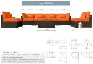 Uduka Outdoor Sectional Patio Furniture Espresso Brown Wicker Sofa Set Daly 7 Red All Weather Couch