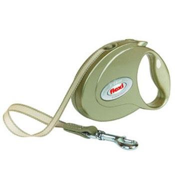 FLEXI DOG LEASH PETITE ELEGANCE 1 26LB/10FT BEIGE