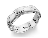 Two-Halves Wedding Band, 14K White Gold