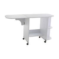SEI Laminate Wheeled Sewing Table, White