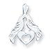 Sterling Silver Diamond Cut Love Doves and Heart Pendant with 20 inch Sterling Silver Chain