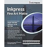 Inkpress Commercial, Fine Art Matte- 220 gsm, 25% Cotton, 75% Alpha Cellulose, 12 Mil, Warm Tone, Double Sided, 11 x 17, (50 sheets)
