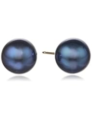 14k Yellow Gold and AA Freshwater Cultured Pearl Stud Earrings (8.0-8.5mm)