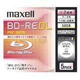 maxell データ用 BD-RE DL 50GB 2倍速対応 インクジェットプリンタ対応ホワイト(ワイド印刷)5枚 5mmケース入BE50PWPA.5S